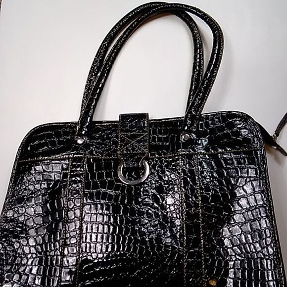 Vintage Large Black Laptop Bag - Picture 4 of 12